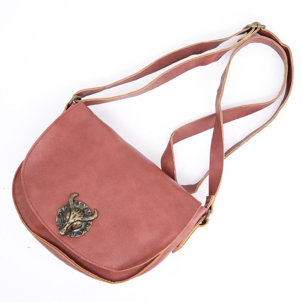 Tshirt Jeans Crossbody Handbag Women Oxblood Brown Faux Leather Purse Bag
